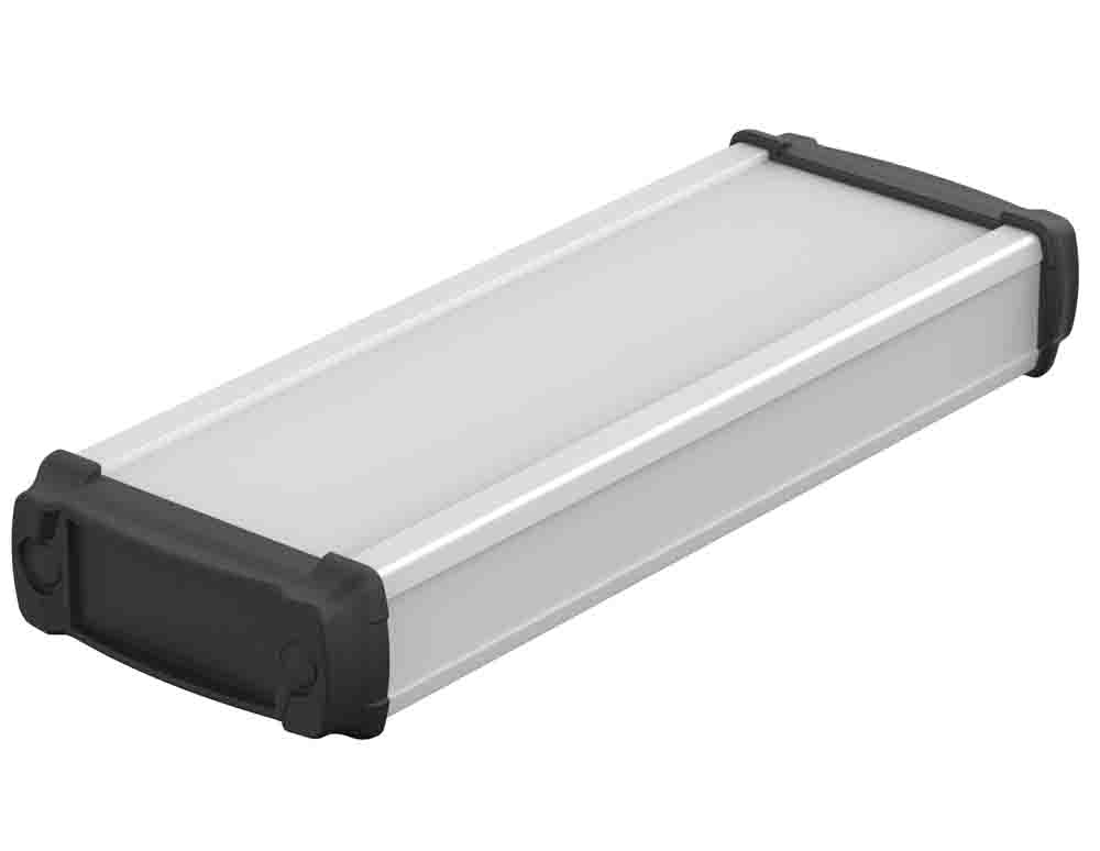 Bopla BOS-Ecoline Series Aluminum (Anodized) Aluminium General Purpose Enclosure, IP40, Black Lid, 57.5 x 22 x 150mm