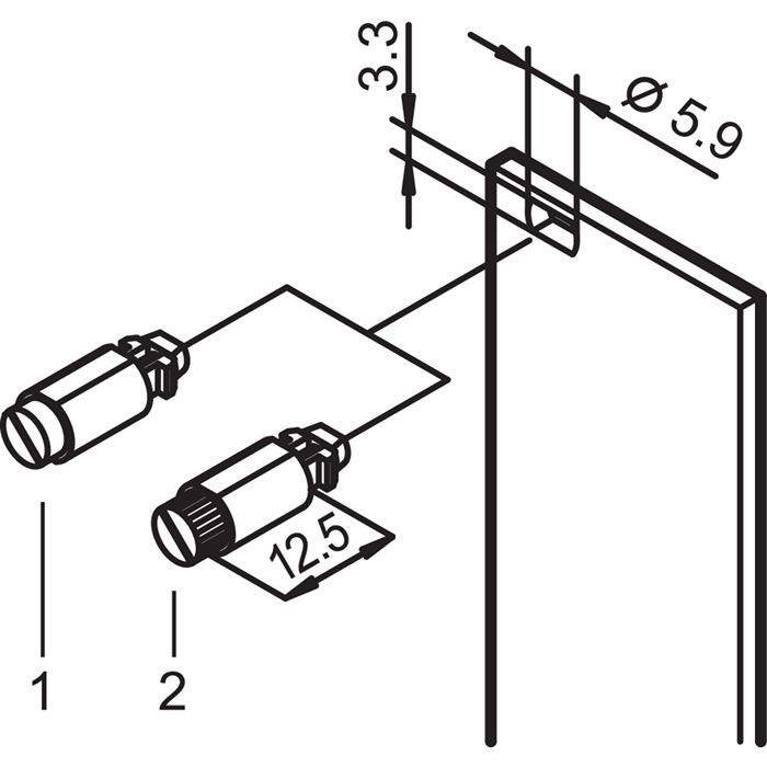 nVent SCHROFF 21101 Series Steel Quick Release Fastener for Use with Front Panel, 7 x 6 x 16.7mm