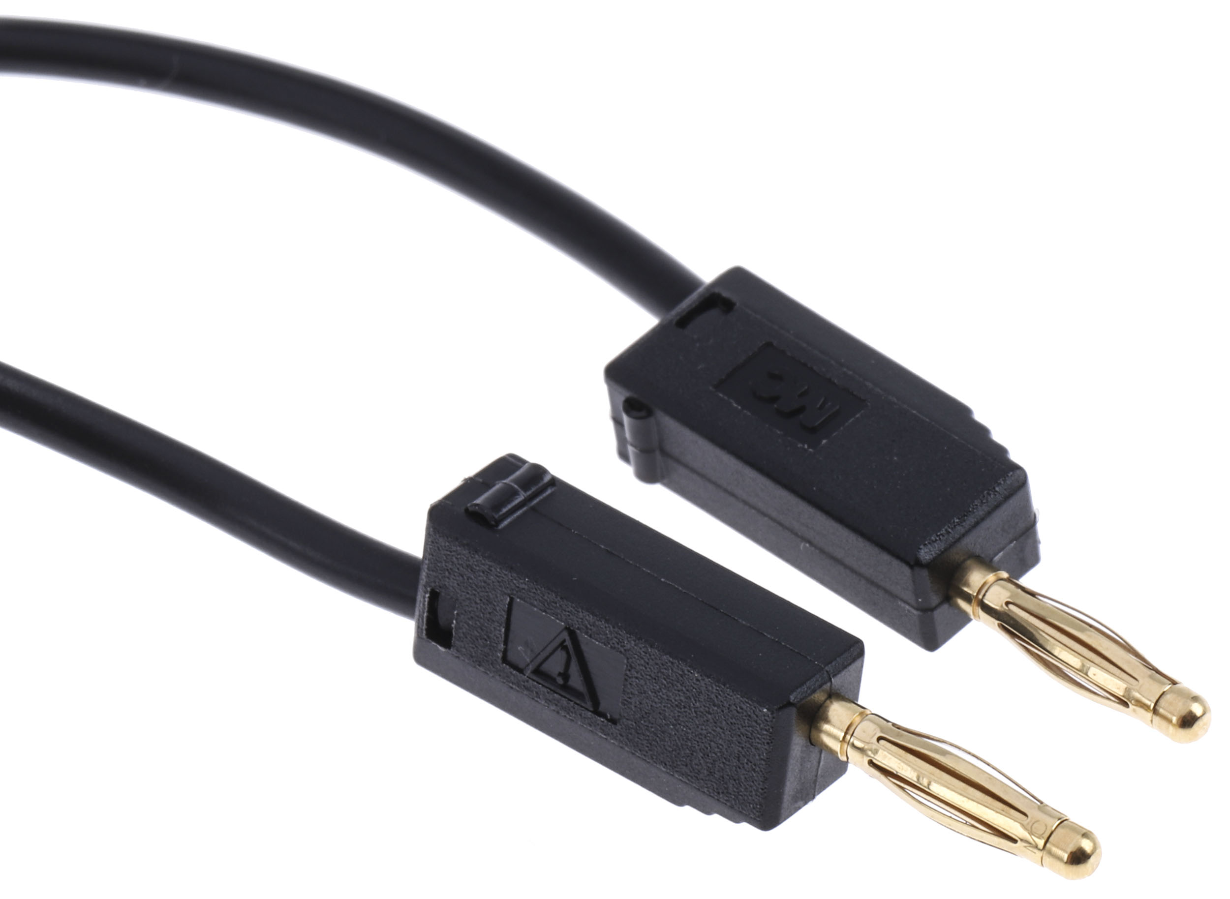 Staubli 2 mm Connector Test Lead, 10A, 30 V ac, 60V dc, Black, 300mm Lead Length