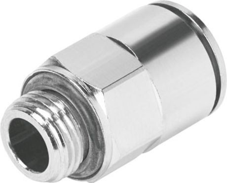 Festo Straight Threaded Adaptor, G 1/8 Male to Push In 8 mm, Threaded-to-Tube Connection Style, 558663