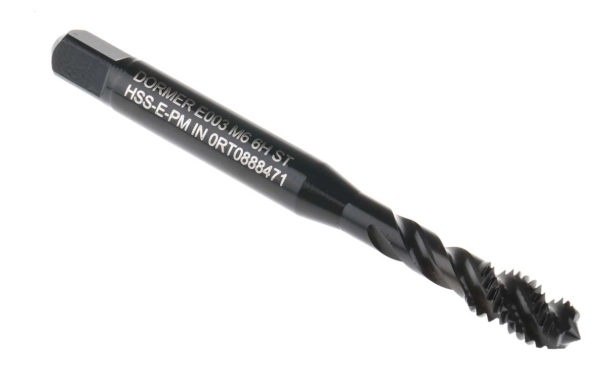 Dormer Threading Tap HSS-XS1 1-Piece 1.0mm Pitch Metric Standard Machine Tap M6 Thread