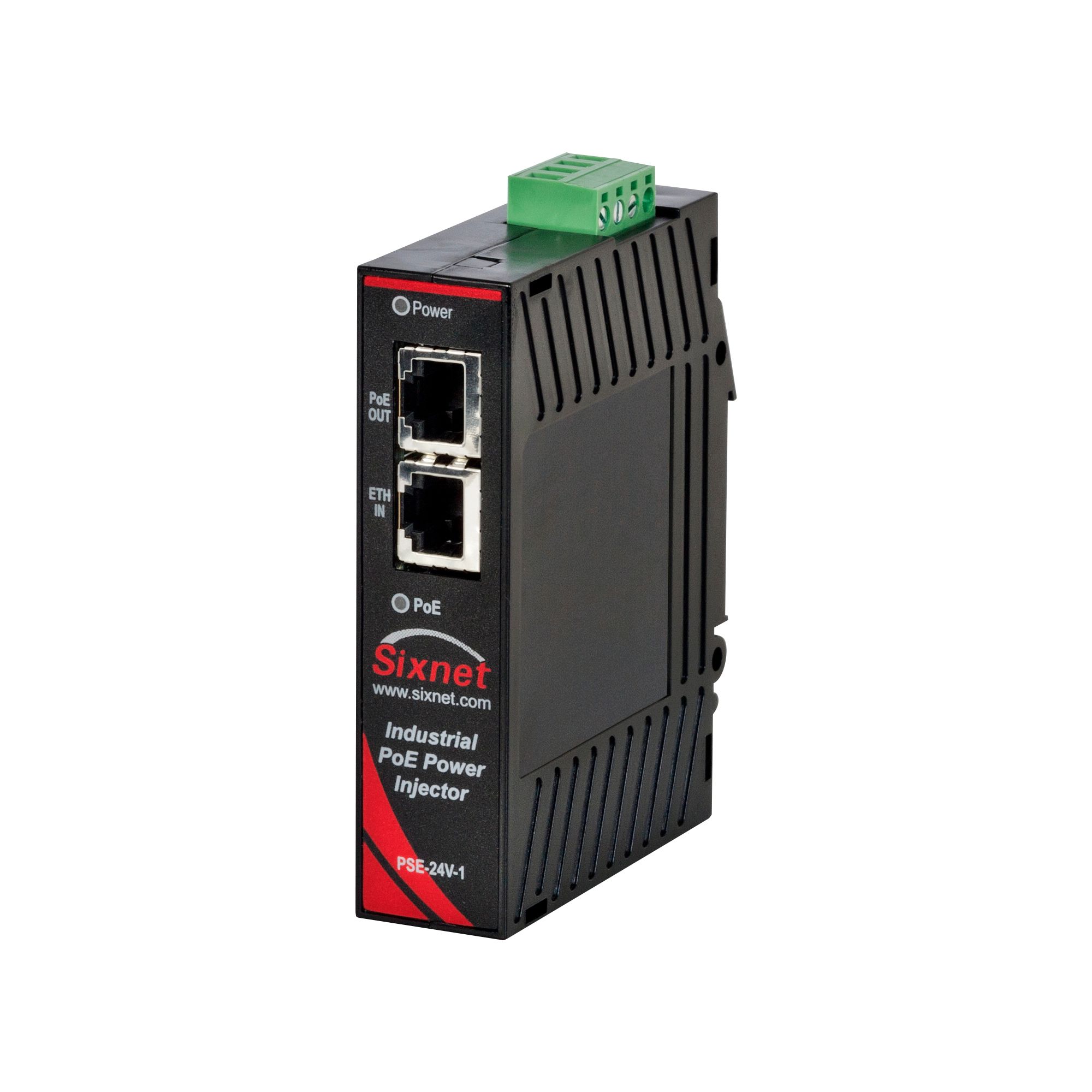 N-Tron Single Port POE Injector, 24V dc Input, 48V dc Output, 15.4W