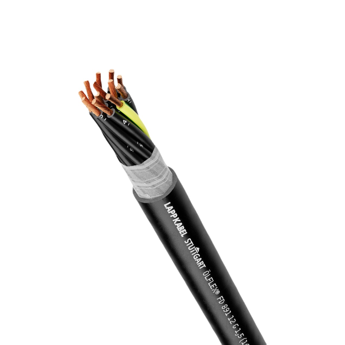 Lapp 10265 Control Cable, 5 Cores, 4 mm² CSA 12 AWG, Screened, 100 m, Black Polyvinyl Chloride Sheath