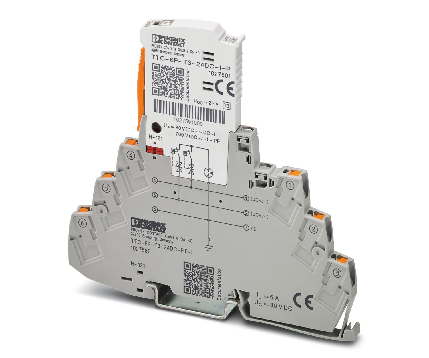Phoenix Contact, TERMITRAB Surge Protection Device 30 V DC Maximum Voltage Rating 6A Maximum Surge Current