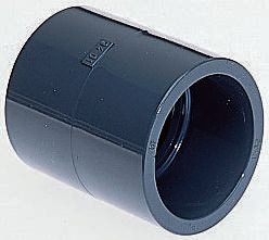 Georg Fischer Plastic Pipe Fitting, Straight Adapter Socket, 25 mm x 3/4in