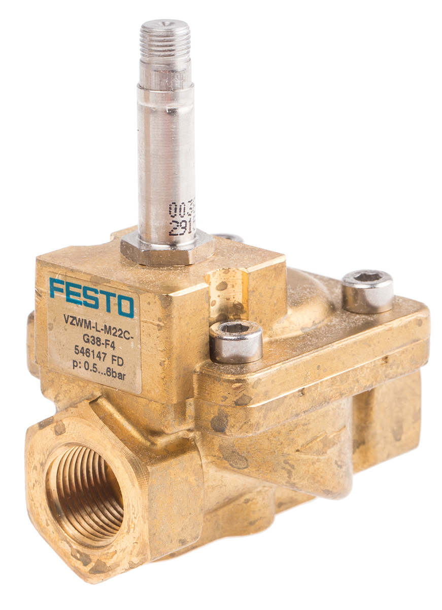 Festo 2/2 Pneumatic Solenoid Valve - Electrical G 3/8 VZWM Series, 546147
