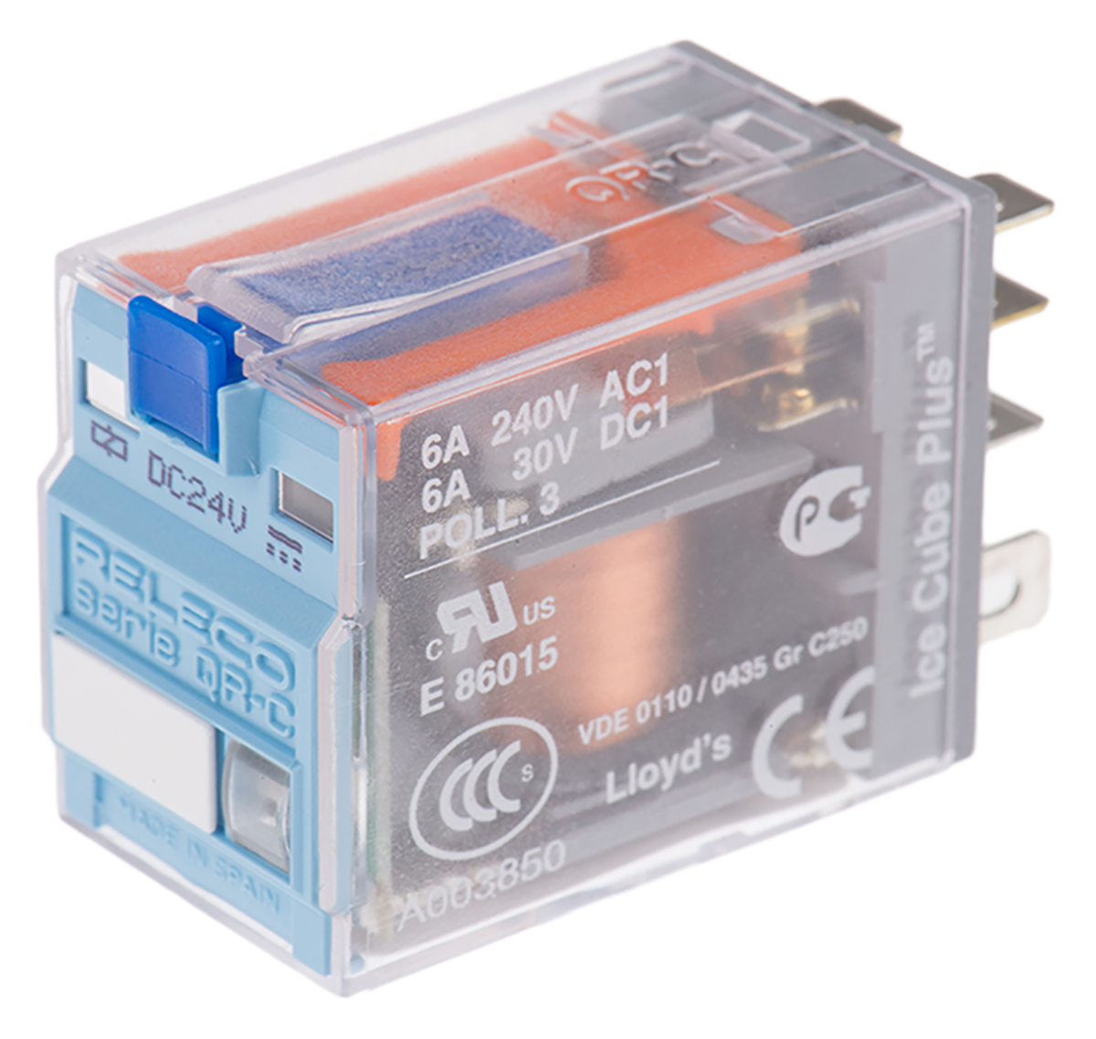 Releco PCB Mount Power Relay, 24V dc Coil, 6A Switching Current, DPDT