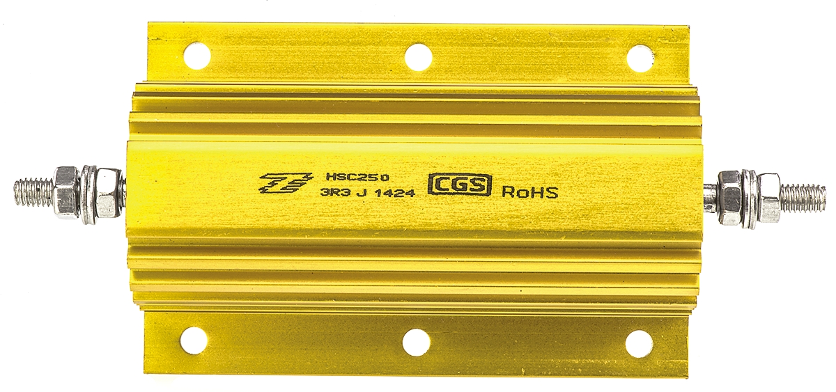 TE Connectivity, 3.3Ω 250W Wire Wound Chassis Mount Resistor HSC2503R3J ±5%