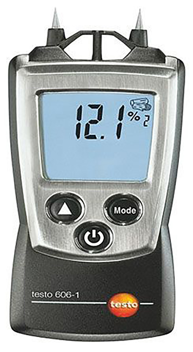 Testo 606-1 Moisture Meter, ±1 % Accuracy, Backlit LCD Display, Battery-Powered