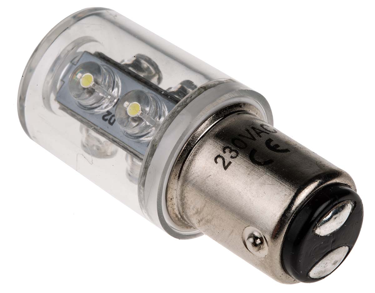 RS PRO White, BA15d 230 V ac