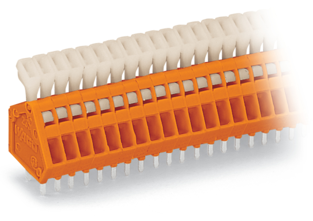 WAGO 233 Series PCB Terminal Block, 4-Contact, 2.54mm Pitch, Through Hole Mount, 1-Row, Cage Clamp Termination