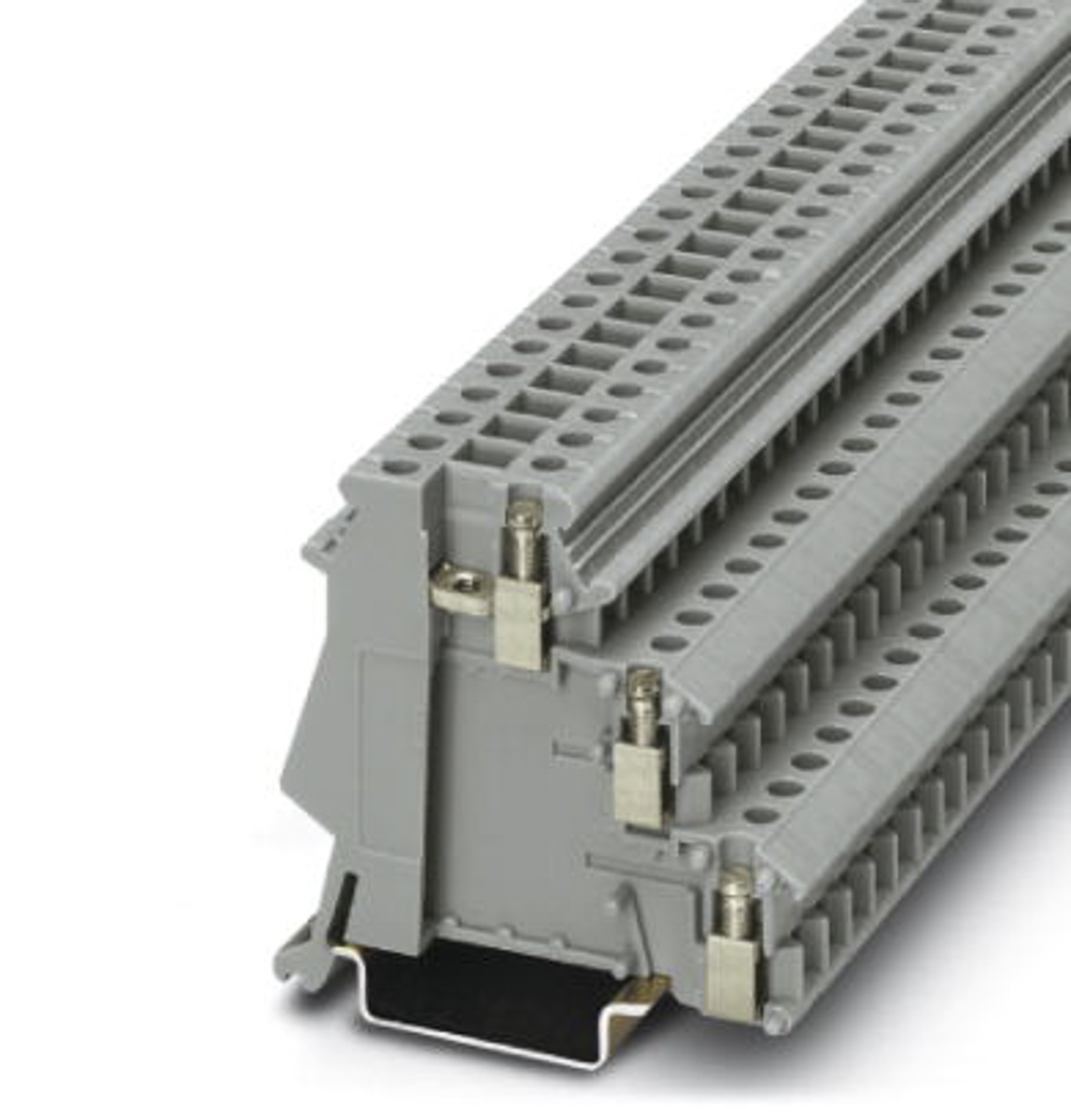 Phoenix Contact DIK 1.5 Series Grey Non-Fused DIN Rail Terminal, 2.5mm², Triple-Level, Screw Termination