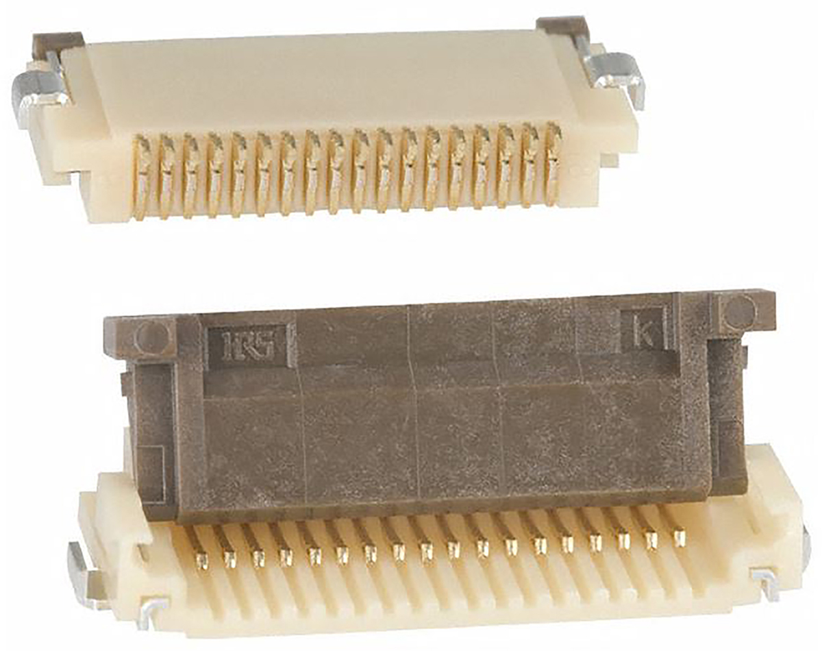 Hirose, FH12 0.5mm Pitch 18 Way Right Angle Female FPC Connector, ZIF Bottom Contact