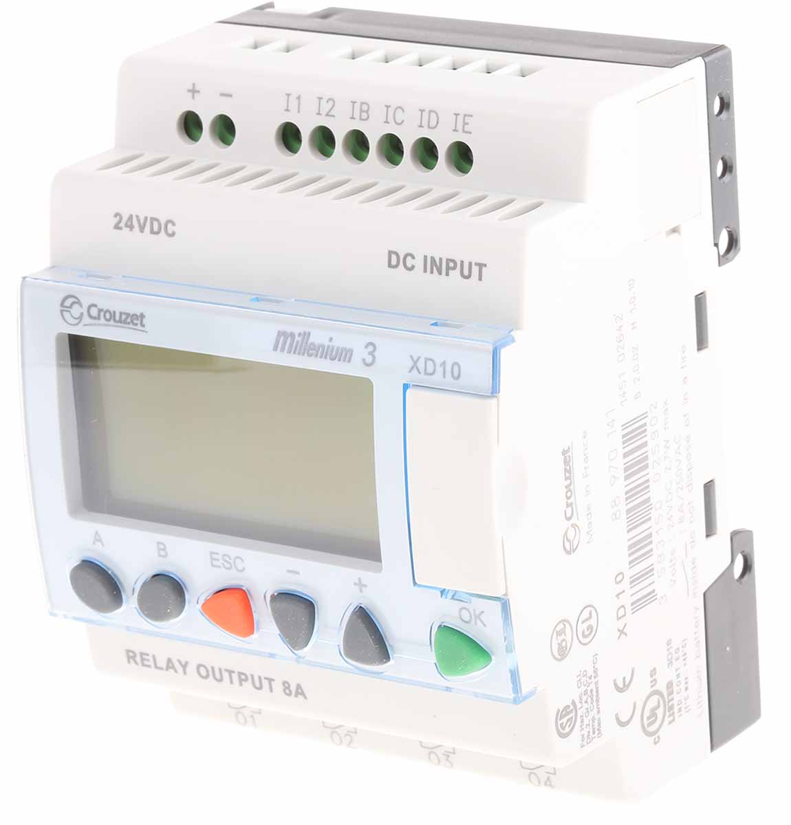 Crouzet Millenium 3 Series Logic Module, 24 V dc Supply, Relay Output, 6-Input, Analogue, Digital Input