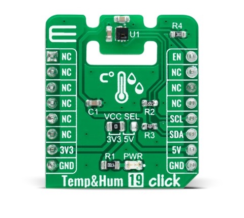 MikroElektronika Temperature and Humidity 19 Click Temperature & Humidity Sensor Add On Board for BPS240 MikroBus