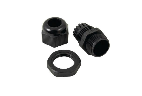 HellermannTyton Connectivity CG Series Black Cable Gland Kit, M20 Thread, 6mm min., 12mm max.