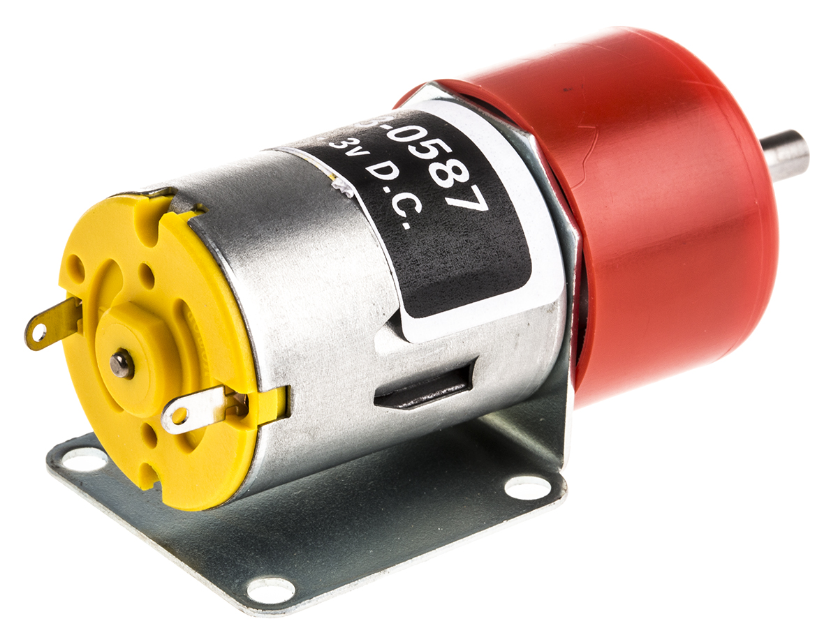 RS PRO Brushed Geared DC Geared Motor, 1.71 W, 3 V dc, 4 Ncm, 604 rpm, 4mm Shaft Diameter