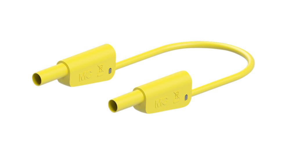 Staubli Test lead, 19A, 600 → 1000V, Yellow, 50cm Lead Length