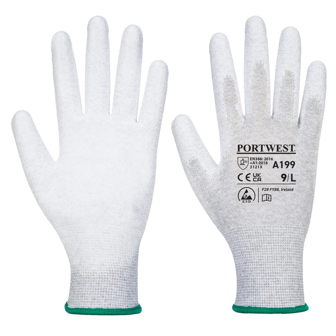 Portwest Grey Elastic, Polyurethane, Carbon Fibre, Polyester Glove 56 mm
