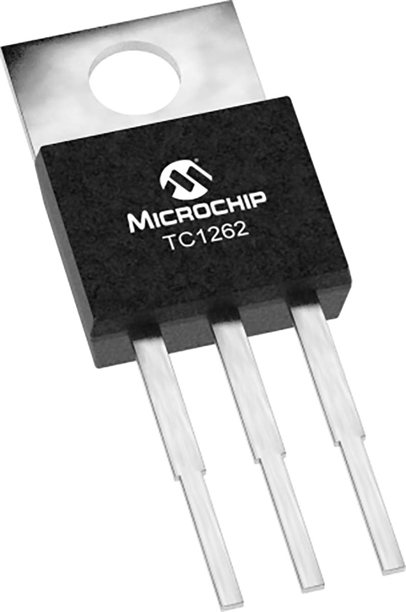 Microchip TC1262-3.3VAB, 1-Channel Low Dropout Voltage, Voltage Regulator, 500 mA, 3.3 V, TO-220 3-Pin