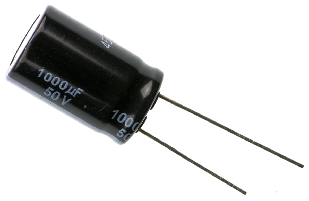 Panasonic 1000μF Aluminium Electrolytic Aluminium Electrolytic Capacitor 50V dc, Radial, Through Hole - EEUFR1H102