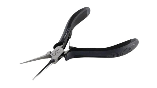 RND RND 550-00273 Pliers, 155 mm Overall, Pointed, Straight Tip, 37mm Jaw, ESD