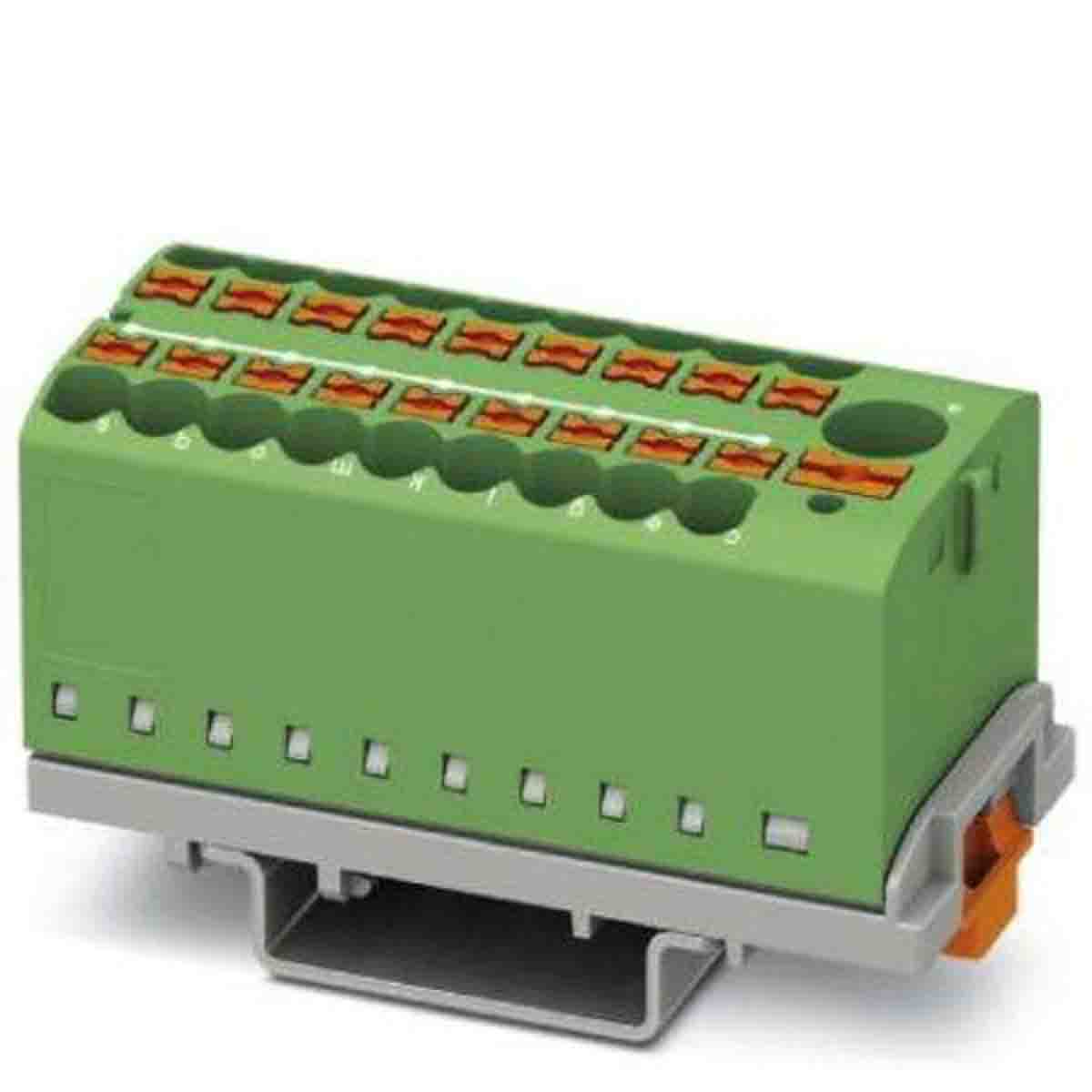 Phoenix Contact Distribution Block, 19 Way, 4mm², 24A, 690 V, Green