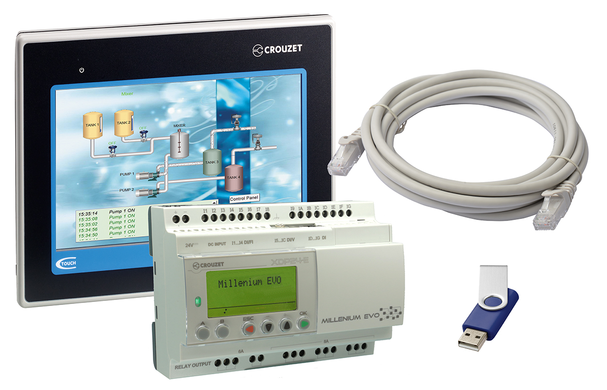 Crouzet Millenium Evo Series PLC CPU for Use with Logic Controllers, Relay Output, 12-Input, Analogue, Digital Input