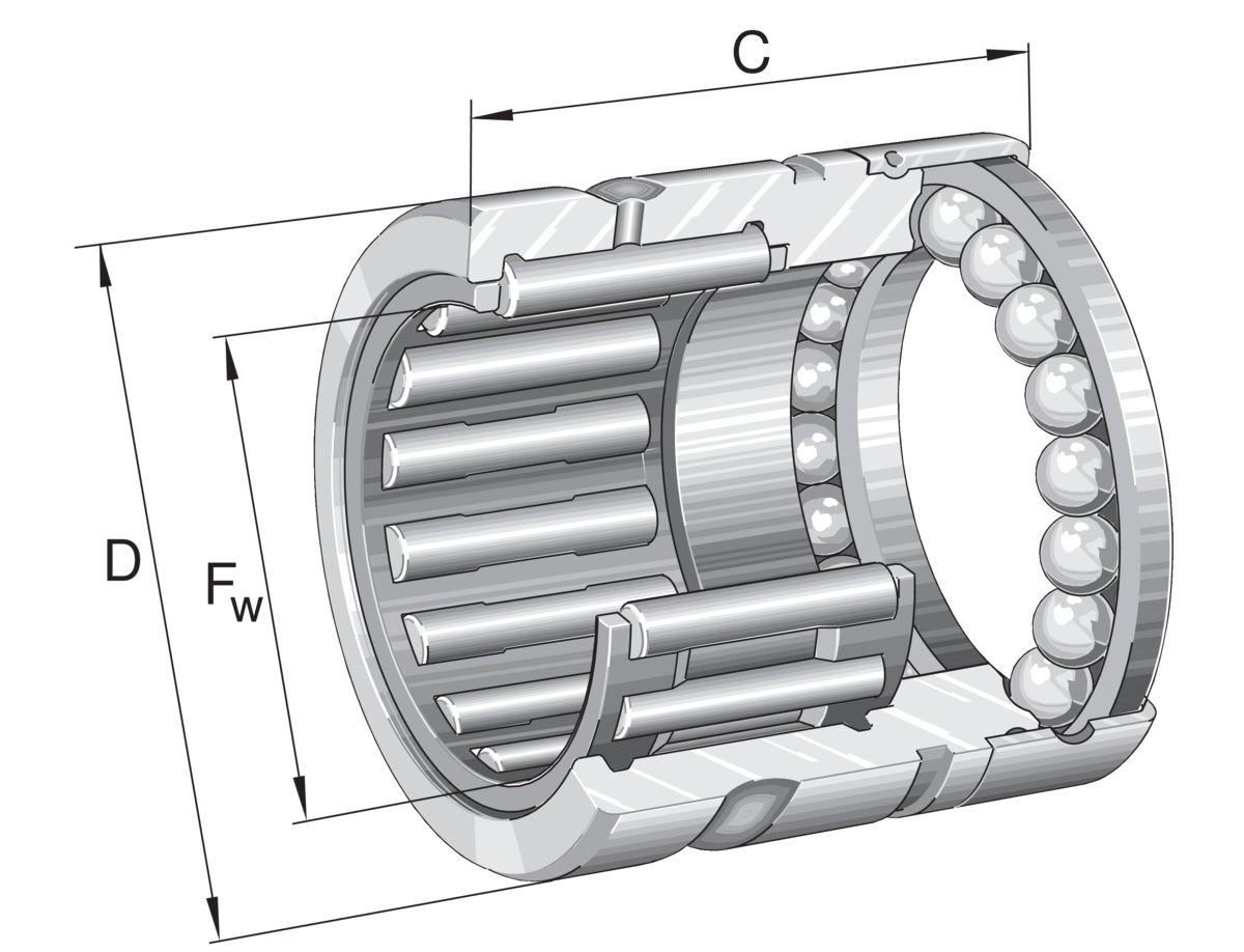 INA NX12-Z-XL 12 mm ID Roller Bearing Needle, 21 mm OD