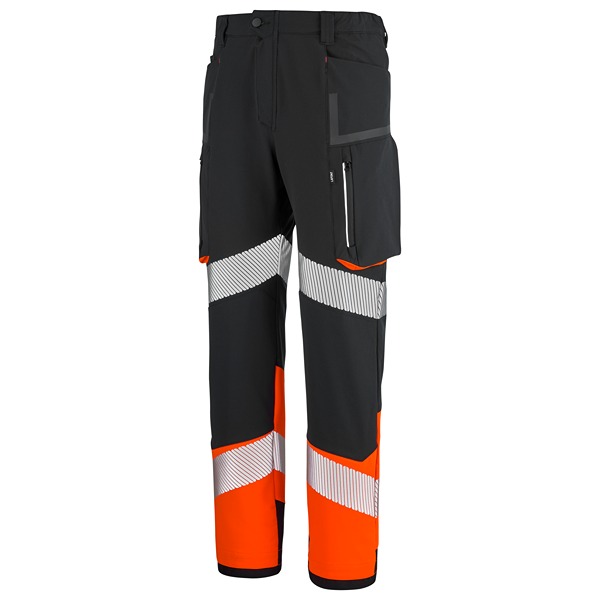 Cepovett Safety 1FLSTPI Black, Orange Hi Vis Trouser Hi Vis Fabric 44 in 44 in Leg Length 80cm