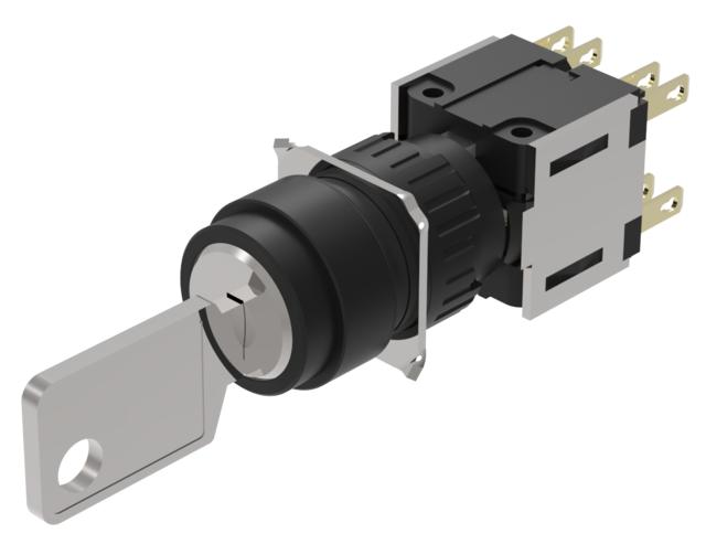 EAO IP65 Key Switch, 2NC+2NO, 5 A 2-Way