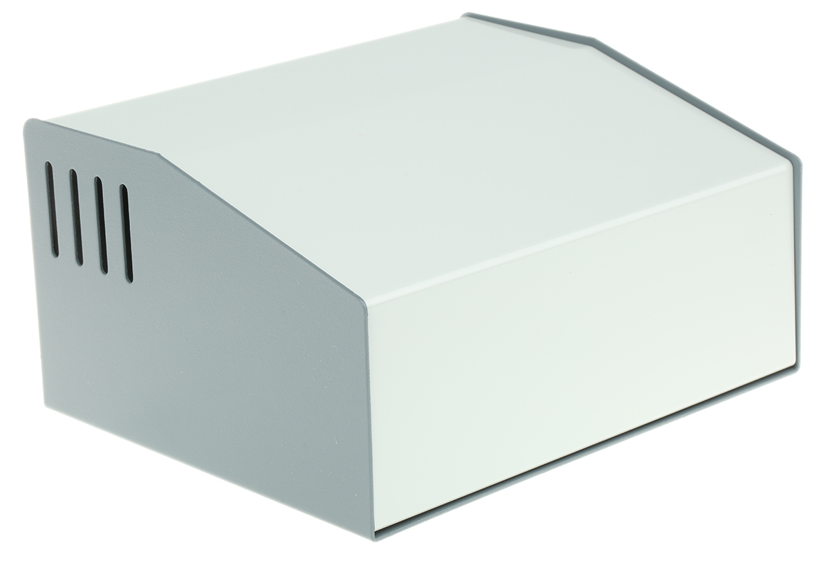 Hammond 515 Series Grey Aluminium, Steel Desktop Enclosure, Sloped Front, 192.51 x 159 x 103.28mm
