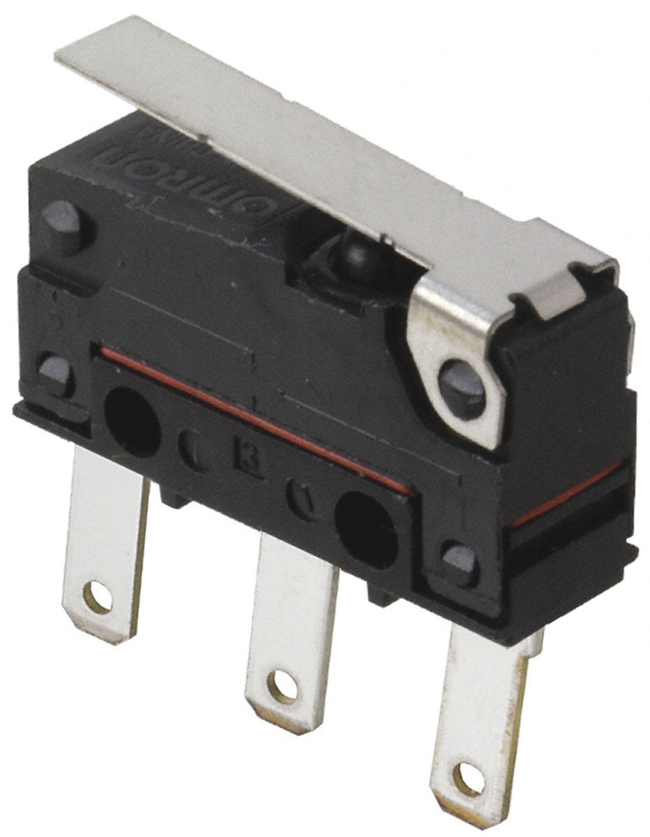 Omron Hinge Lever Micro Switch, Tab Terminal, 2 A @ 250 V ac, SPDT, IP67