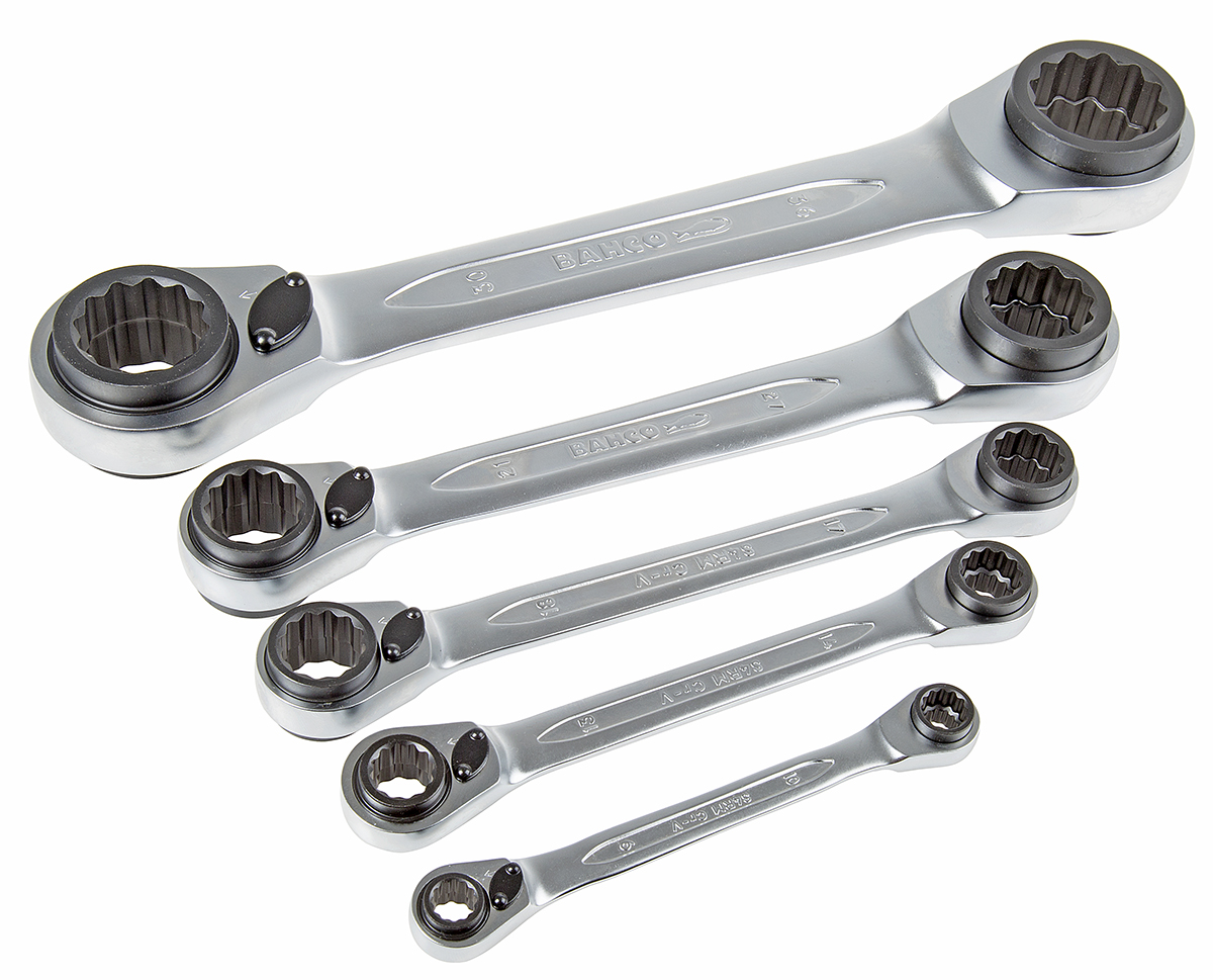 Bahco S4RM Series 5-Piece Spanner Set, 8 x 9 → 34 x 36 mm