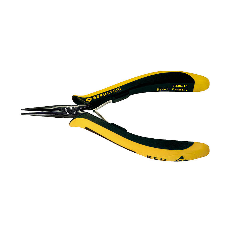 Bernstein 3-685-15 Nose pliers, 140 mm Overall, Pointed, Straight Tip, 32mm Jaw, ESD