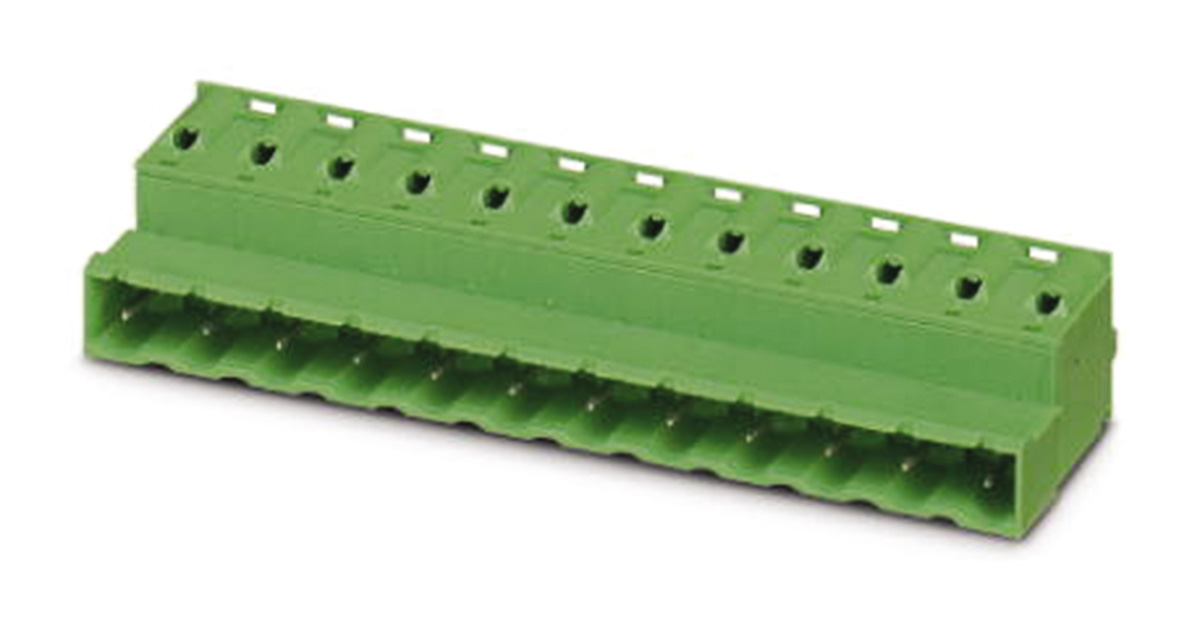 Phoenix Contact, 7.62mm Pitch, GFKIC 2.5/ 4-ST-7.62, 4 Way, , Pluggable Terminal Block, Inverted Plug, Cable Mount,