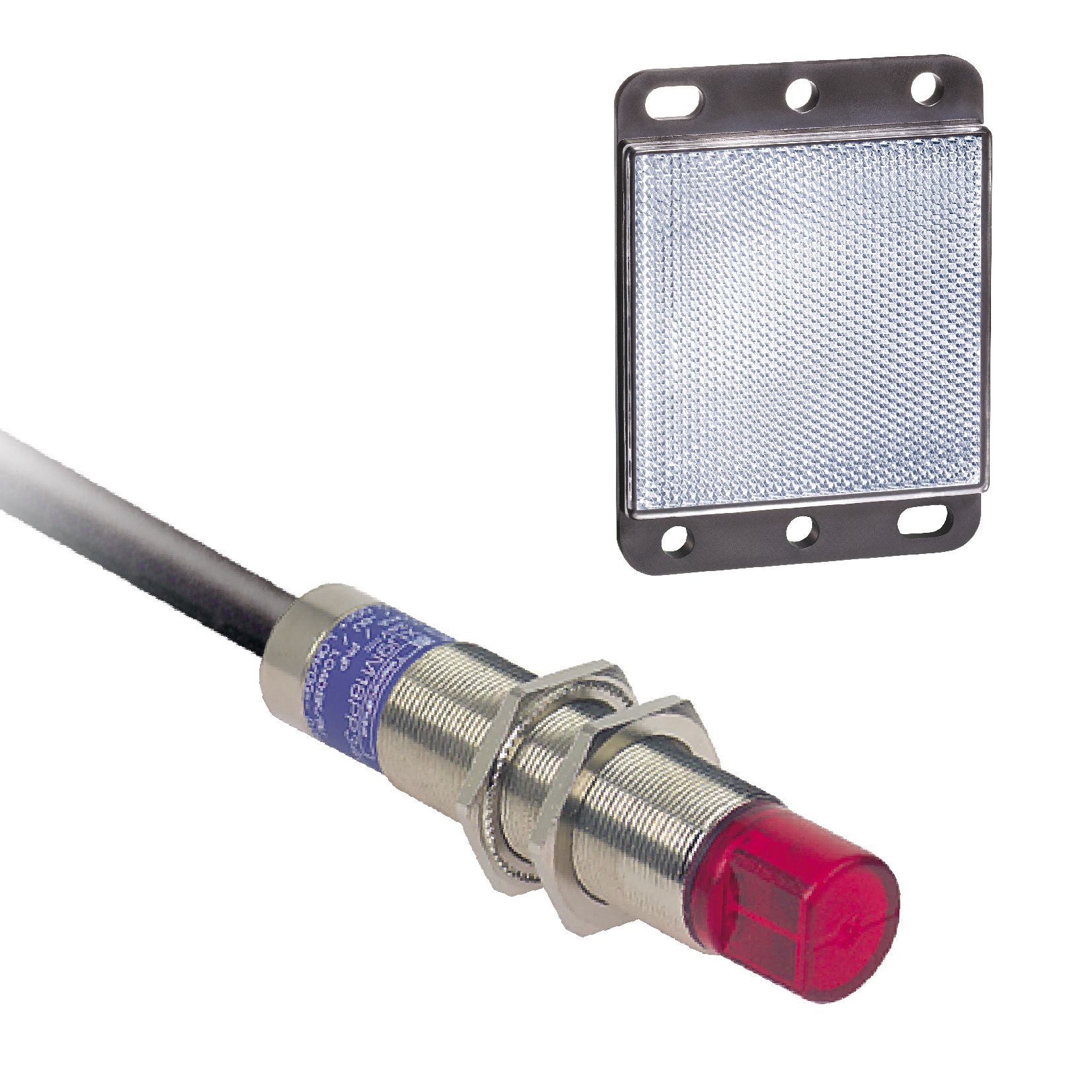 Telemecanique Sensors Polarised Retro Reflection Photoelectric Sensor, Barrel Sensor, 2 m Detection Range