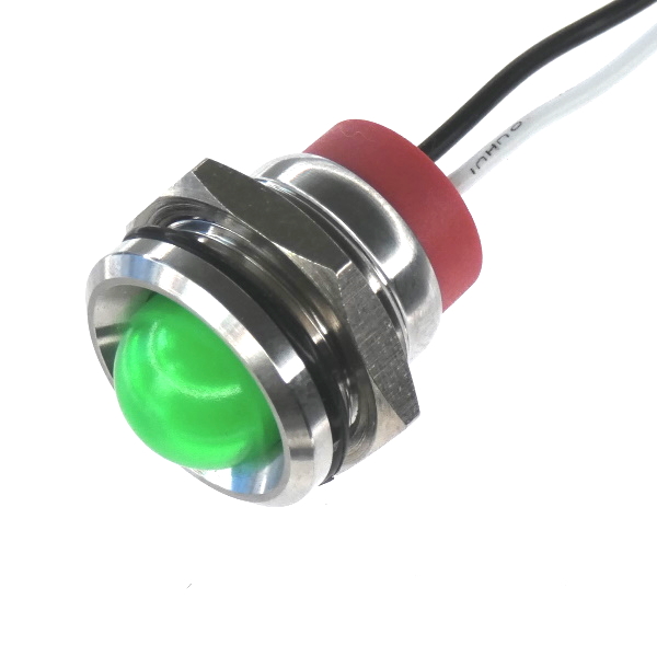CML Innovative Technologies PL14SL Series White Panel LED, 24V, 14mm Mounting Hole Size, Lead Wires Termination, IP67