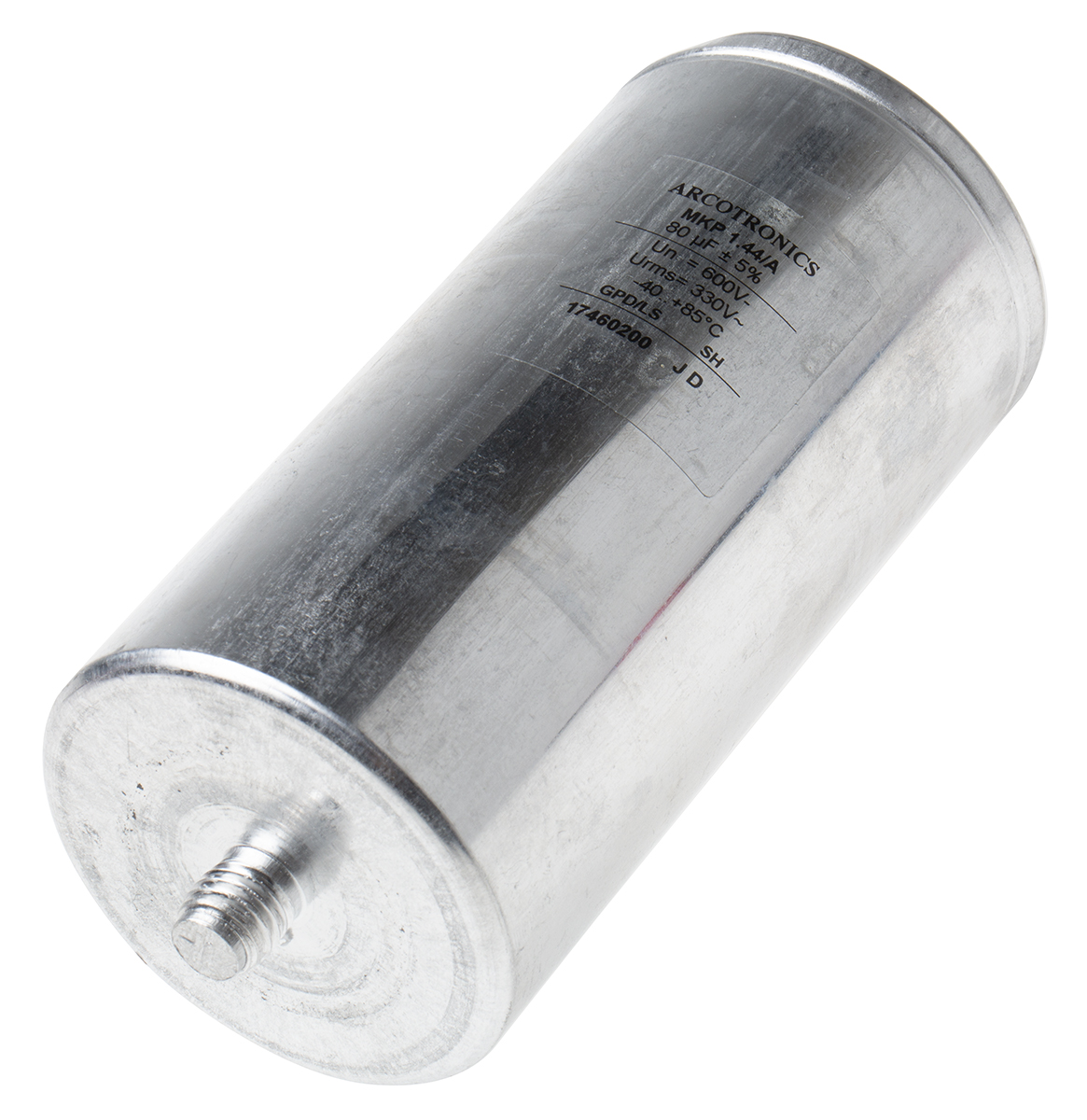 KEMET C44A Polypropylene Film Capacitor, 330 V ac, 600 V dc, ±5%, 80μF, Screw Mount