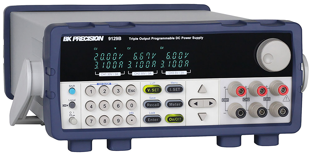 BK Precision 9129B Series Digital Bench Power Supply, 0 → 5V, 0 → 3A, 3-Output, 195W - RS Calibrated