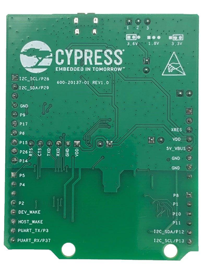 Infineon Evaluation Kit CYBT-263065-EVAL Bluetooth Evaluation Board for CYW20819, CYW20820 2.4GHz CYBT-263065-EVAL
