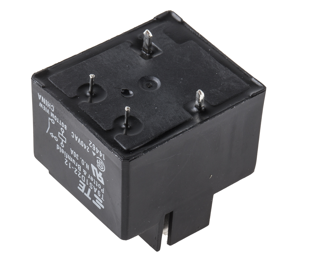 TE Connectivity PCB Mount Power Relay, 12V dc Coil, 30A Switching Current, SPST