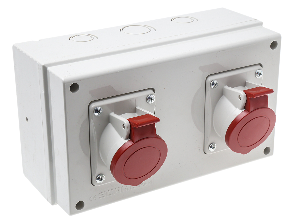 Scame IP44 Red Surface Mount Socket, Rated At 16A, 380 → 415 V