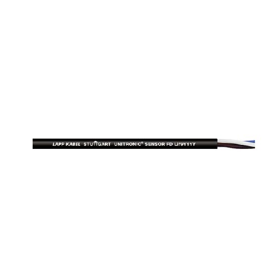 Lapp UNITRONIC SENSOR FD Lif9Y11Y Control Cable, 3 Cores, 0.34 mm² CSA 22 AWG, Unscreened, 50 m, Black Polyurethane