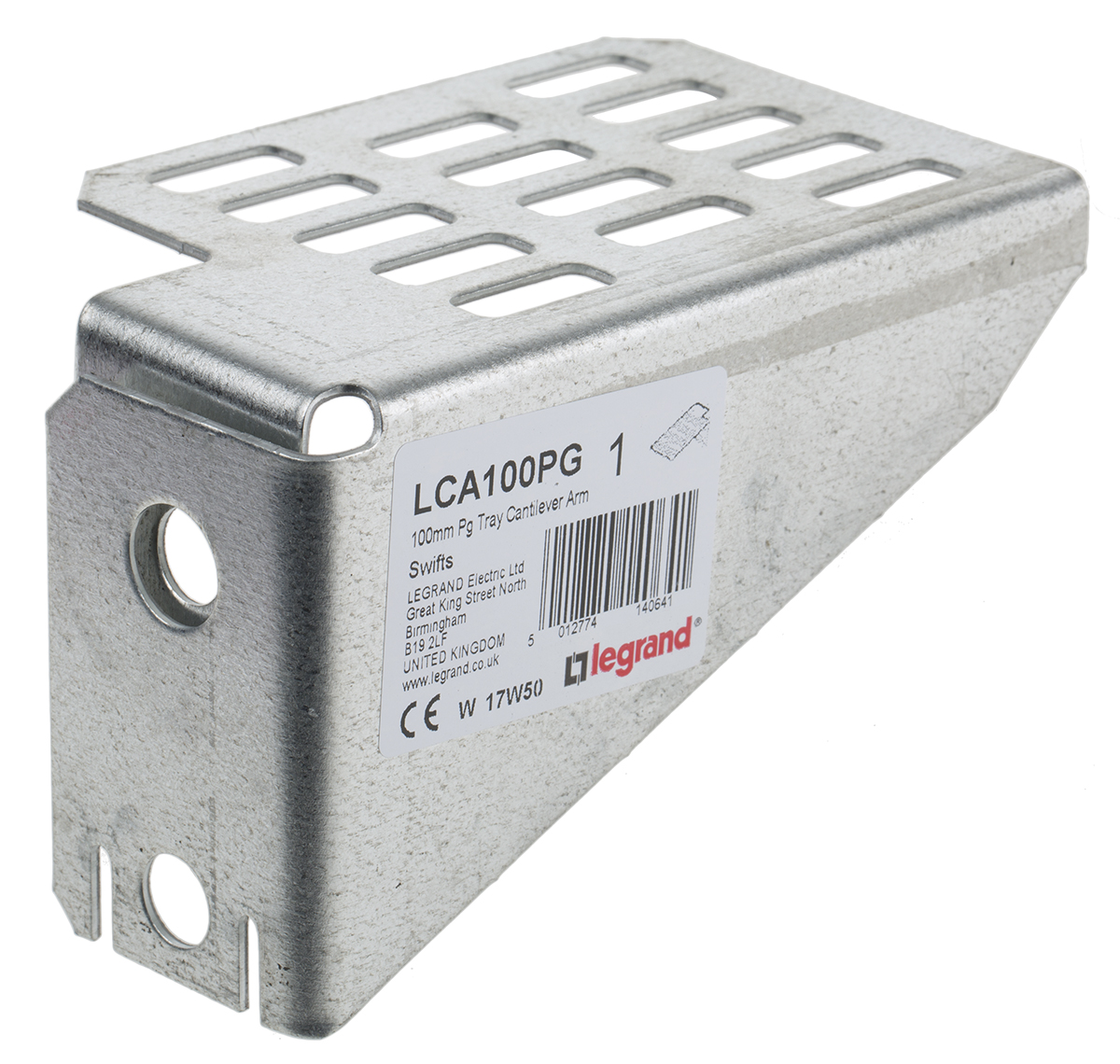 Legrand Cantilever Arm Bracket Pre-Galvanised Steel Cable Tray Accessory, 100 mm Width, 74mm Depth