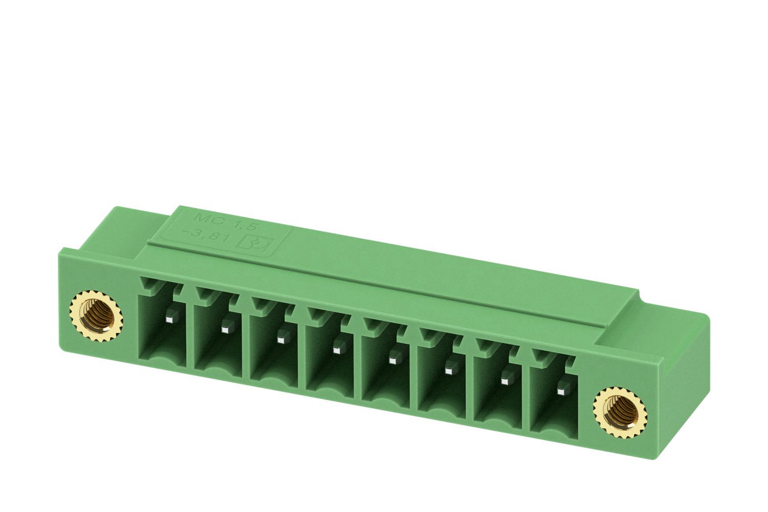 Phoenix Contact, 3.81mm Pitch, MC 1.5/ 8-GF-3.81-LR, 8 Way, Right Angle, Pluggable Terminal Block, Header, Through