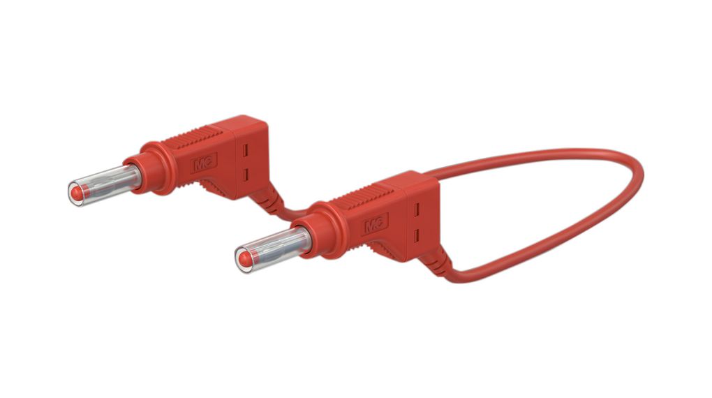 Staubli Test lead, 32A, 600V, Red, 25cm Lead Length