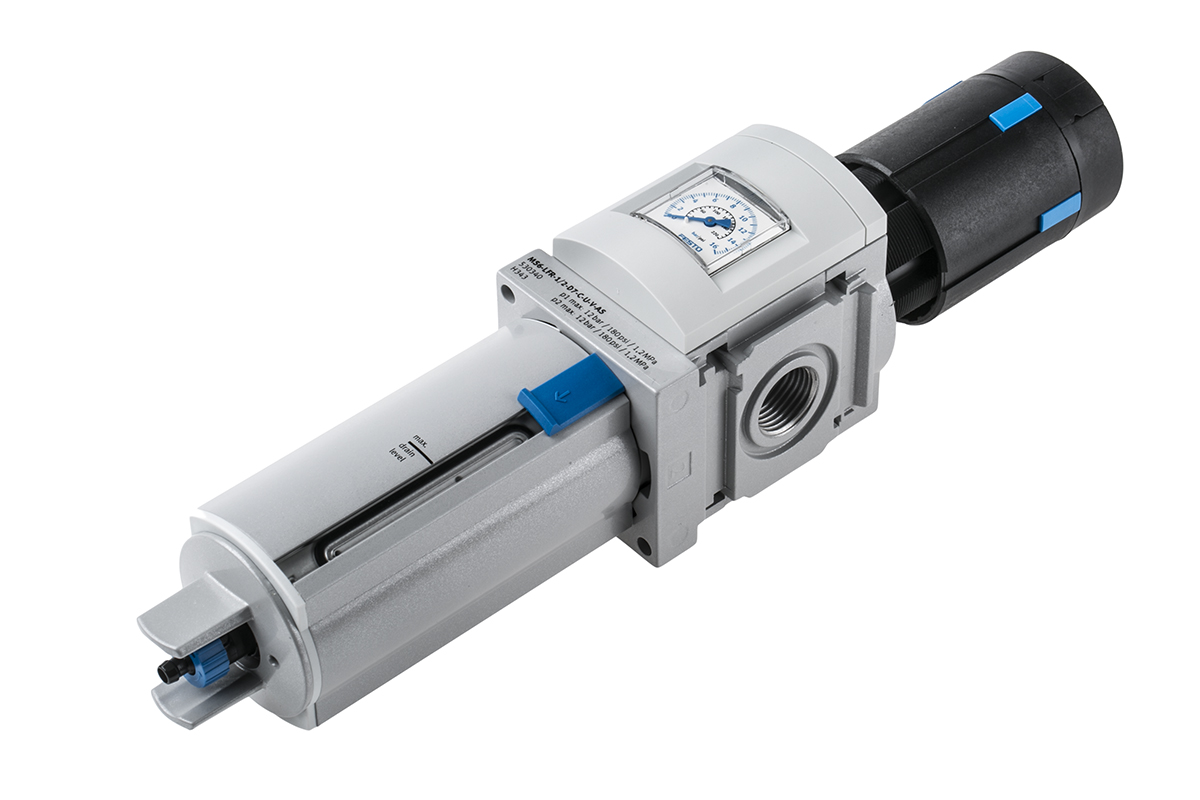 Festo MS6-LFR Metal Filter Regulator, 5μm, G 1/2, Automatic, 12 bar, 530340