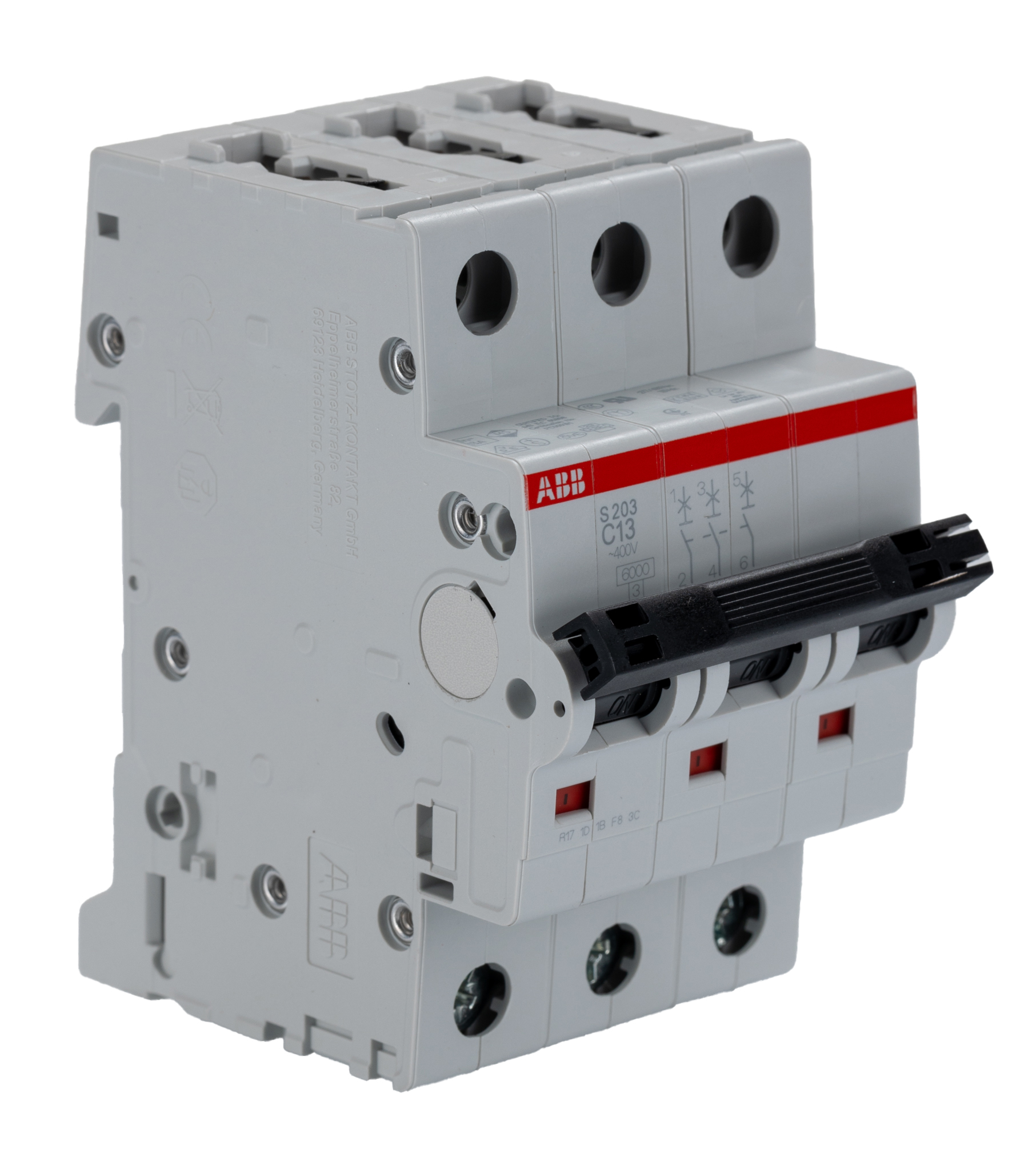 ABB System Pro M Compact S200 MCB, 3P, 13A Curve C, 400V AC, 10 kA Breaking Capacity