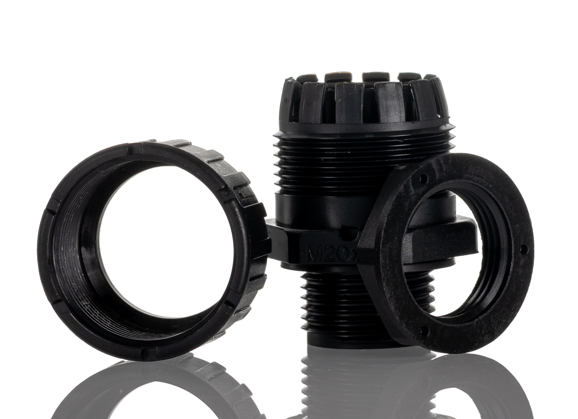 Adaptaflex Straight, Conduit Fitting, 20mm Nominal Size, M20, Nylon 66, Black IP65 rating